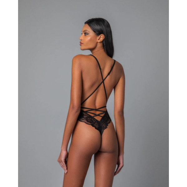 Milena by Paris Body String Lace με Δαντέλα Μαύρο 002385	