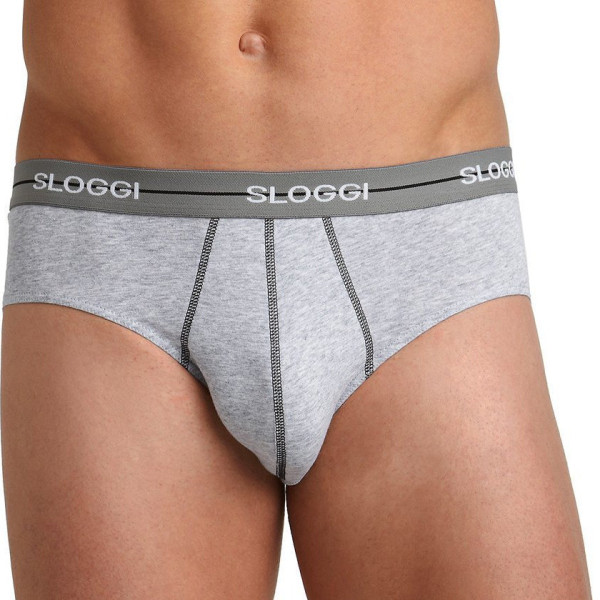 Sloggi Midi  Σλιπ Ανδρικό Γκρί -Μαύρο  2 τεμάχια και για Μεγάλα Μεγέθη 10050546 M013/Z9