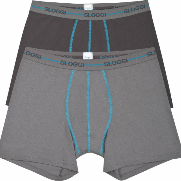 Sloggi Start Short Ανδρικό Μπόξερ 2 τεμ Γκρί 10055546-M003/T5
