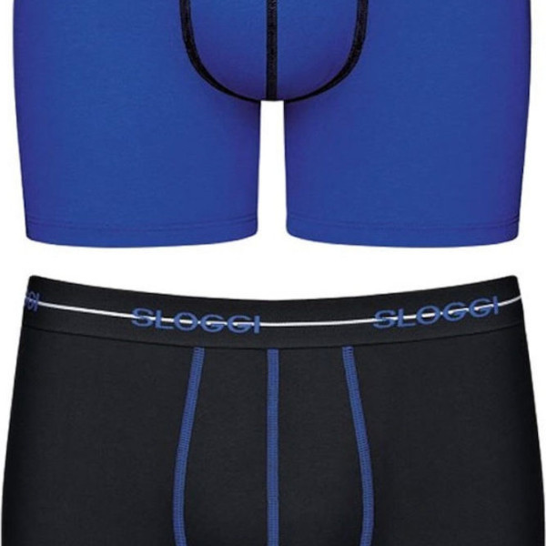 Sloggi Start Short Ανδρικό μακρύ Μπόξερ οικονομικό σετ  2 τεμ Μπλέ 10206948 V005/i5
