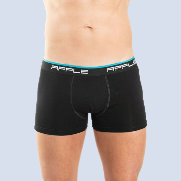 Apple Hipster Μποξεράκι Ανδρικό 2 Τεμάχια και για Μεγάλα Μεγέθη Μαύρο & Γκρί ανθρακί & χρώμα στο λογότυπο μπλέ  0112934 Lycra