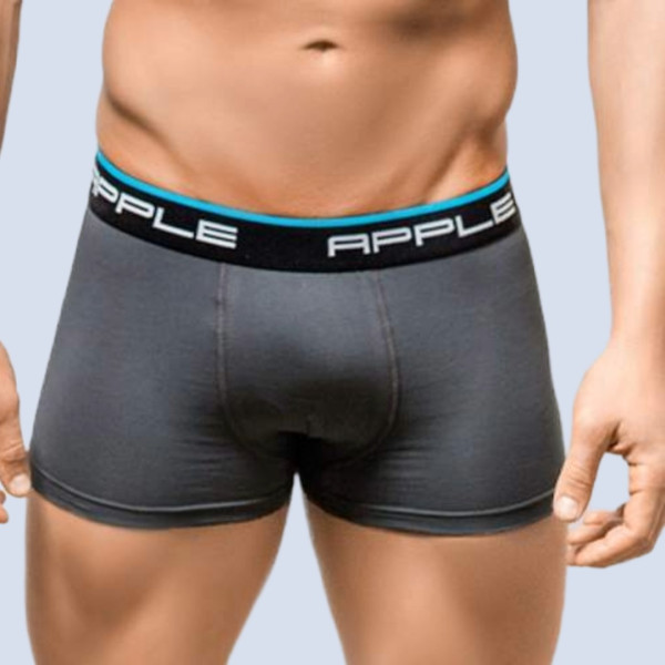 Apple Hipster Μποξεράκι Ανδρικό 2 Τεμάχια και για Μεγάλα Μεγέθη Μαύρο & Γκρί ανθρακί & χρώμα στο λογότυπο μπλέ  0112934 Lycra