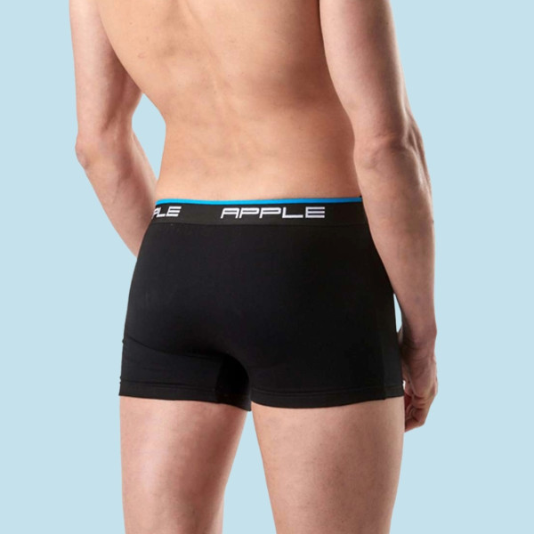 Apple Hipster Μποξεράκι Ανδρικό 2 Τεμάχια και για Μεγάλα Μεγέθη Μαύρο με χρώμα στο λογότυπο μπλέ - κόκκινο 0112934 Lycra