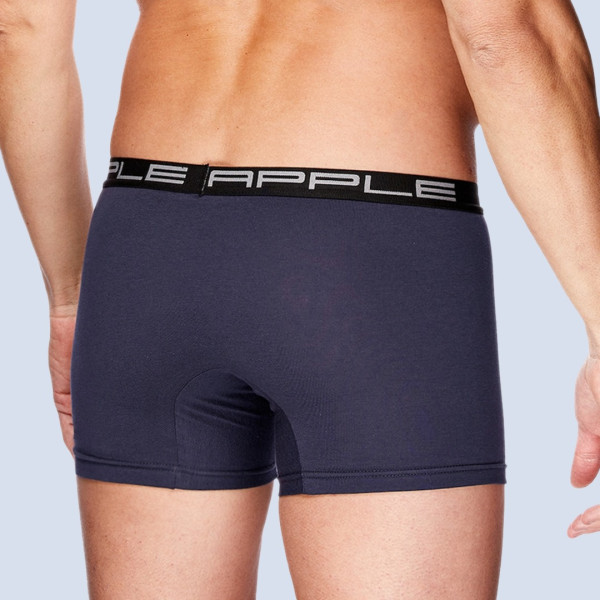 Apple Hipster Μποξεράκι Ανδρικό 3 Τεμάχια Μεγάλα Μεγέθη μαύρο μπορντώ & μπλέ  με χρώμα στο λογότυπο λευκό 0114965