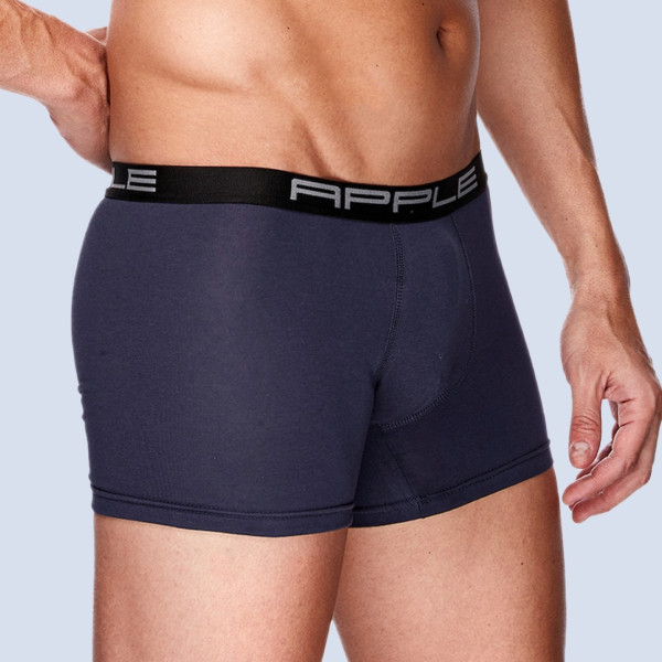 Apple Hipster Μποξεράκι Ανδρικό 3 Τεμάχια Μεγάλα Μεγέθη μαύρο μπορντώ & μπλέ  με χρώμα στο λογότυπο λευκό 0114965