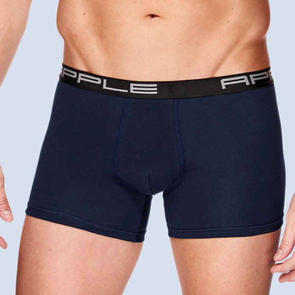 Apple Hipster Μποξεράκι Ανδρικό 2 Τεμάχια και για Μεγάλα Μεγέθη Μαύρο Μπλέ με χρώμα στο λογότυπο 0112969