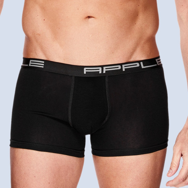Apple Hipster Μποξεράκι Ανδρικό 2 Τεμάχια και για Μεγάλα Μεγέθη Μαύρο με  χρώμα στο λογότυπο 0112969