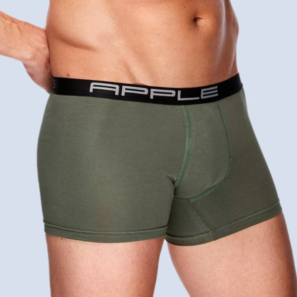 Apple Hipster Μποξεράκι Ανδρικό 2 Τεμάχια και για Μεγάλα Μεγέθη Μαύρο Χακί με μαύρο χρώμα στο λογότυπο 0112969