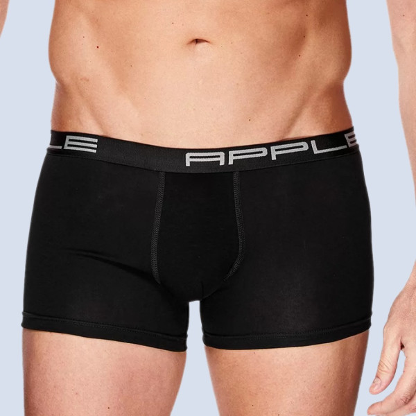 Apple Hipster Μποξεράκι Ανδρικό 2 Τεμάχια και για Μεγάλα Μεγέθη Μαύρο Χακί με μαύρο χρώμα στο λογότυπο 0112969