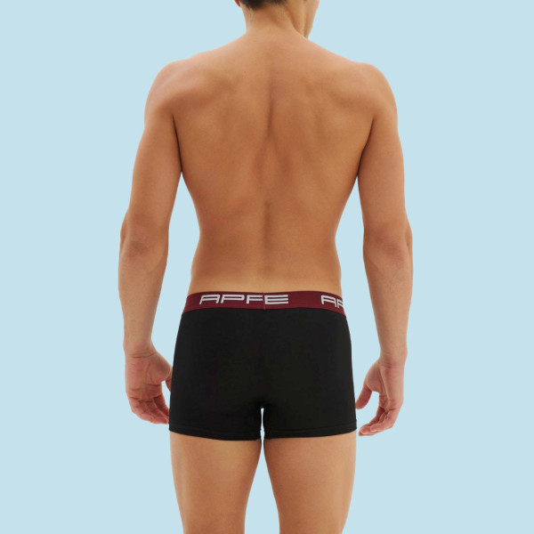 Apple Hipster Μποξεράκι Ανδρικό 3 Τεμάχια Μεγάλα Μεγέθη μαύρο  με χρώμα στο λογότυπο γκρί -μαύρο- μπορντώ 0114965