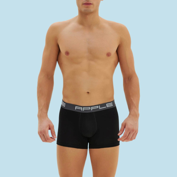 Apple Hipster Μποξεράκι Ανδρικό 3 Τεμάχια Μεγάλα Μεγέθη μαύρο  με χρώμα στο λογότυπο γκρί -μαύρο- μπορντώ 0114965