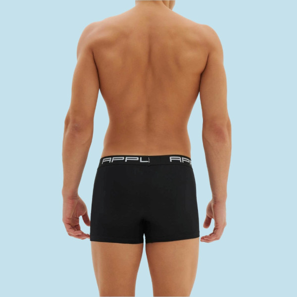 Apple Hipster Μποξεράκι Ανδρικό 3 Τεμάχια Μεγάλα Μεγέθη μαύρο  με χρώμα στο λογότυπο γκρί -μαύρο- μπορντώ 0114965