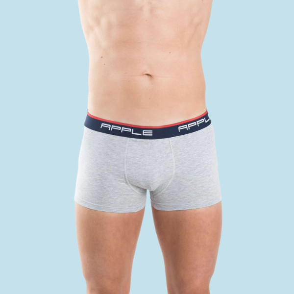 Apple Hipster Μποξεράκι Ανδρικό 2 Τεμάχια και για Μεγάλα Μεγέθη μπλέ γκρί  με χρώμα στο λογότυπο μπλέ - κόκκινο 0112934 Lycra