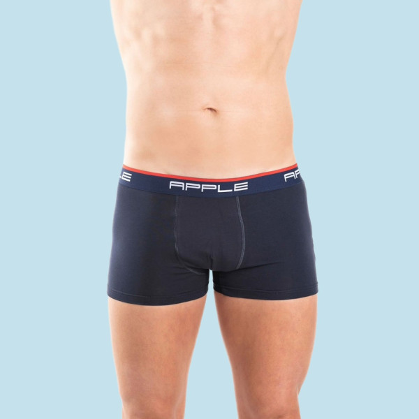 Apple Hipster Μποξεράκι Ανδρικό 2 Τεμάχια και για Μεγάλα Μεγέθη μπλέ γκρί  με χρώμα στο λογότυπο μπλέ - κόκκινο 0112934 Lycra