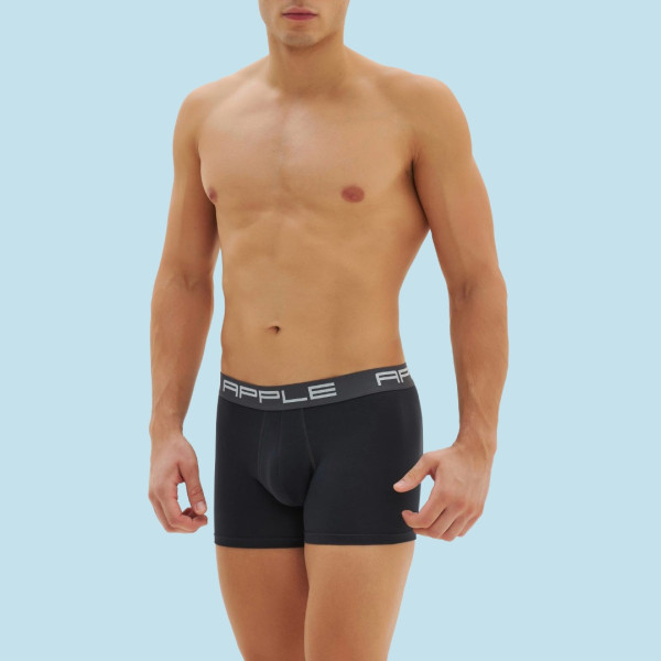 Apple Hipster Μποξεράκι Ανδρικό 3 Τεμάχια Μεγάλα Μεγέθη μπλέ & μαύρο  με λογότυπο  0114965