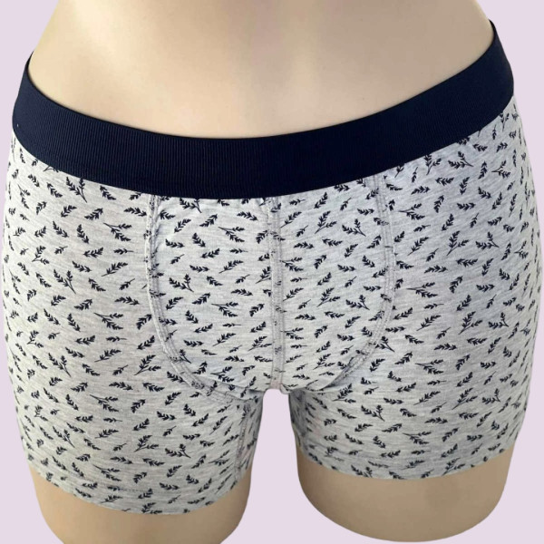 Baspinar Ανδρικό Βαμβακερό Μοντέρνο Μποξεράκι με μικρά ανθάκια λουλουδακια και φανταστική εφαρμογή Μπλέ 2101