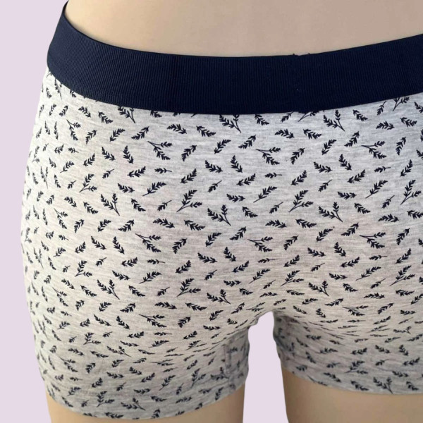 Baspinar Ανδρικό Βαμβακερό Μοντέρνο Μποξεράκι με μικρά ανθάκια λουλουδακια και φανταστική εφαρμογή Μπλέ 2101