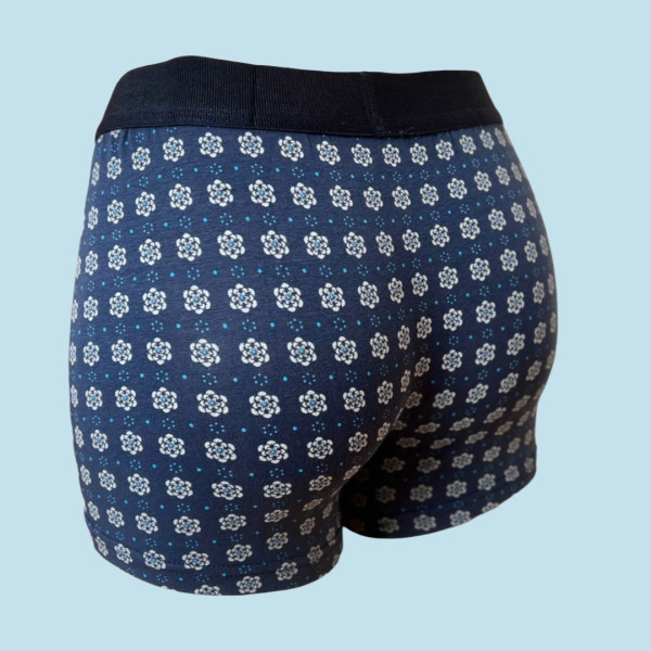 Baspinar Ανδρικό Μποξεράκι με λουλούδια Μπλέ  2106-20