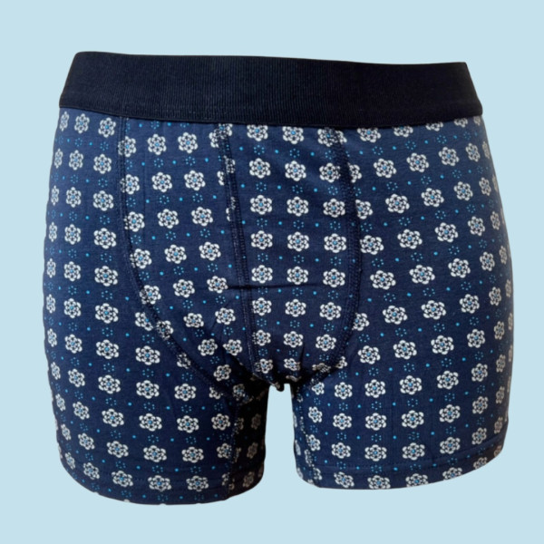 Baspinar Ανδρικό Μποξεράκι με λουλούδια Μπλέ  2106-20