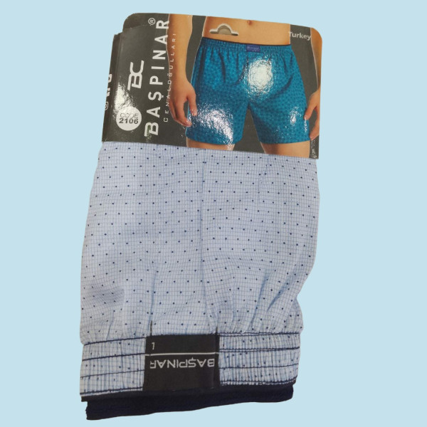 Baspinar Ανδρικό Μποξεράκι με πουά σιέλ 2106-30