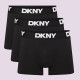 DKNY Ανδρικά Μποξεράκια Σετ 3 Τεμ Μαύρα με γκρι λογότυπο U5-61865