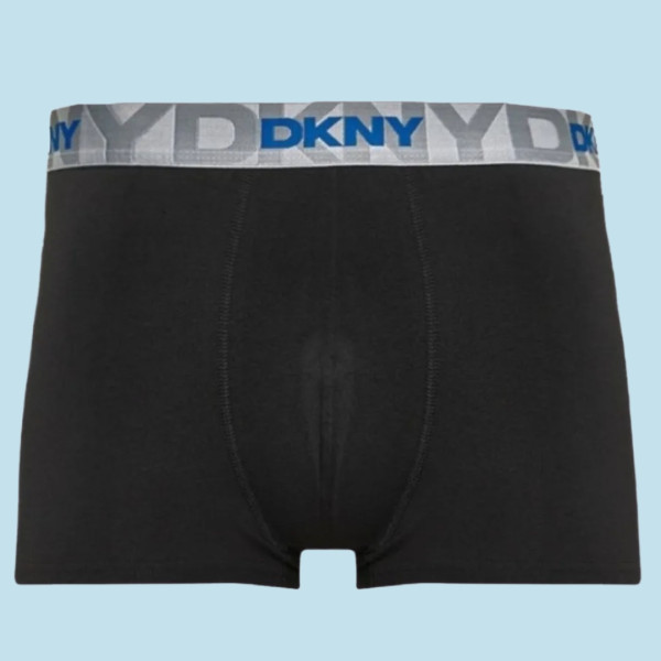 DKNY Ανδρικά Μποξεράκια με φαρδύ Λάστιχο Σετ 3Τεμ U5-61903 Μαύρα με διαφορετικά ασημί χρώματα στο λάστιχο