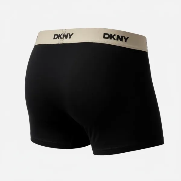 DKNY Ανδρικά Μποξεράκια με φαρδύ Λάστιχο Σετ 3Τεμ U5-61958 Μαύρα με διαφορετικά χρώματα στο λάστιχο μπέζ,γαλάζιο