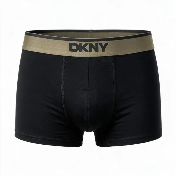 DKNY Ανδρικά Μποξεράκια με φαρδύ Λάστιχο Σετ 3Τεμ U5-61955 Μαύρα με διαφορετικά γηίνα χρώματα στο λάστιχο