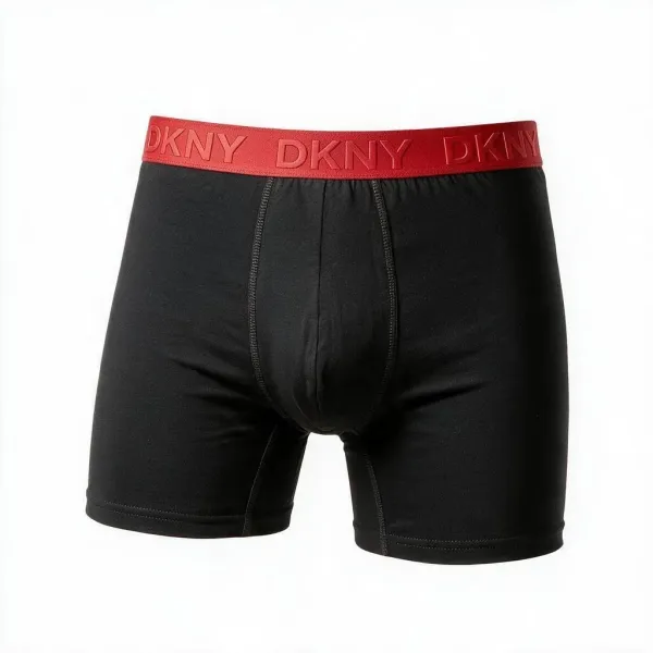 DKNY Ανδρικά Μποξεράκια με φαρδύ Λάστιχο Σετ 3Τεμ U5-61956 Μαύρα με διαφορετικά χρώματα στο λάστιχο κόκκινο,γκρί,μπορντώ