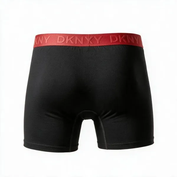 DKNY Ανδρικά Μποξεράκια με φαρδύ Λάστιχο Σετ 3Τεμ U5-61956 Μαύρα με διαφορετικά χρώματα στο λάστιχο κόκκινο,γκρί,μπορντώ