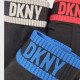 DKNY Ανδρικά Βαμβακερά Μποξεράκια Σετ 3 Τεμ. Μαύρα με Φαρδύ χρωματιστό λάστιχο  U5-61805 Irvine