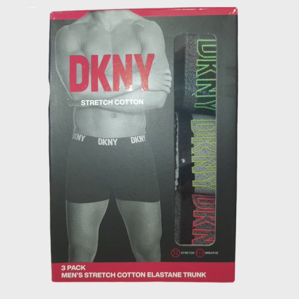 DKNY Ανδρικά Βαμβακερά Μποξεράκια Πακέτο 3 τεμαχίων Μαύρo-Ρίγα-Ανθρακί U5-61813