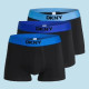 DKNY Ανδρικά Μποξεράκια με φαρδύ Λάστιχο Σετ 3Τεμ U5-61929 Μαύρα με διαφορετικά μπλέ χρώματα στο λάστιχο
