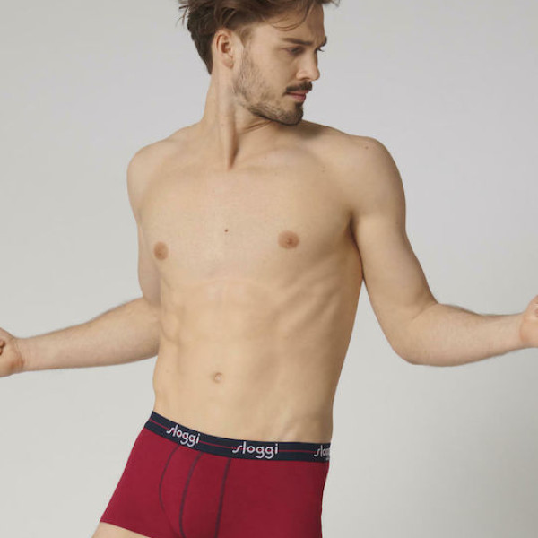 Sloggi Start Hipster Μποξεράκι Ανδρικό 2 τεμ και για Μεγάλα Μεγέθη Κόκκινο-Μπλέ 10050545-M008/B9