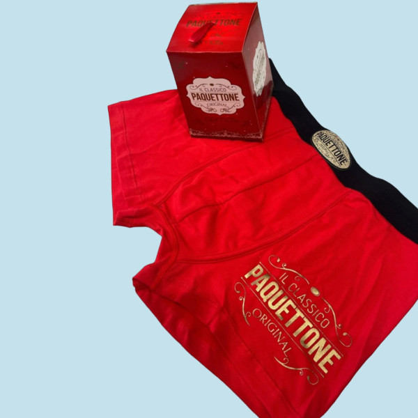 Admas Ανδρικό Μοντέρνο boxer μποξεράκι Κόκκινο με χρυσό logo Πανετόνε Paquettone ιδανικό δώρο για τους λάτρεις των Pannetone 46873-0