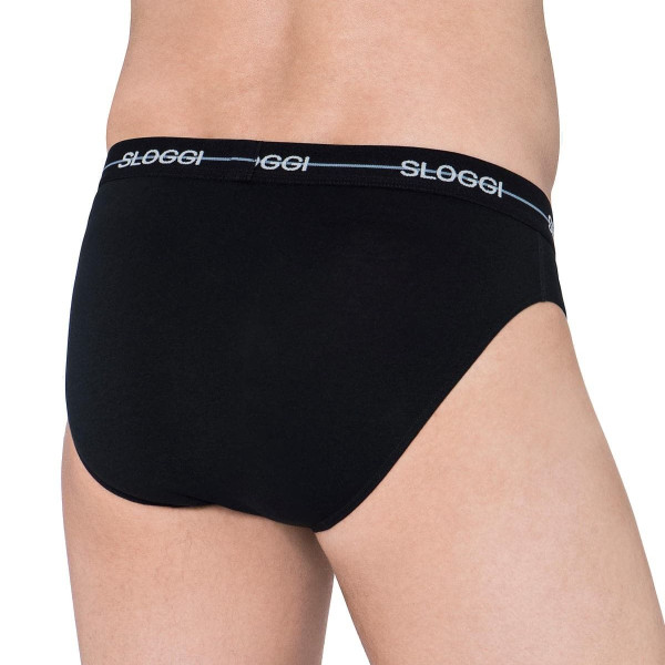 Sloggi Midi Σλιπ Ανδρικό 2 τεμάχια και για Μεγάλα Μεγέθη Μαύρο 10050546 0004/04