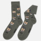 Diwari Happy Men's Socks Κάλτσα Βαμβακερή Τίγρης Χακί 17C-151C