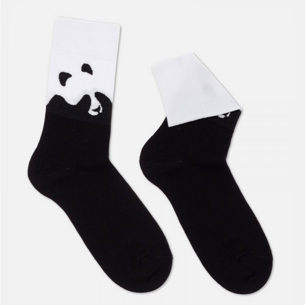Diwari Happy Men's Socks Panda Κάλτσα Βαμβακερή Πάντα Μαύρο 17C-151C