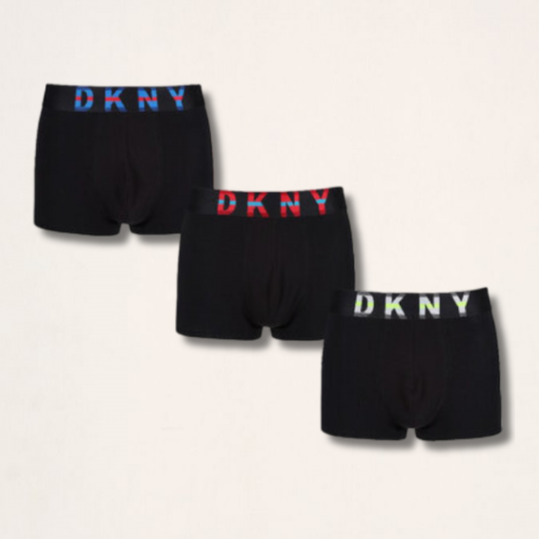 DKNY Ανδρικά Μποξεράκια Fairbanks Σετ 3Τεμ Μαύρα U5-6614 Stretch Cotton με φαρδύ λάστιχο 