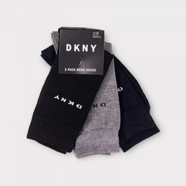 DKNY Αντρικές Βαμβακερές Κάλτσες Ψηλές Σετ 3τεμ Μαύρο-Γκρί S5-6200 Νο 40-45