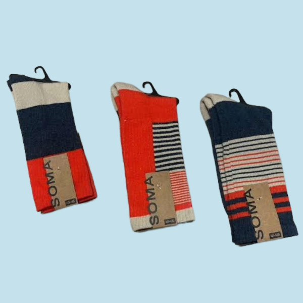 Soma Ανδρικές Fashion set 3 τεμ κάλτσες Βαμβακερές ψηλές αποχρώσεις μπλέ πορτοκαλί Νο 41-46 S22917 Nathan