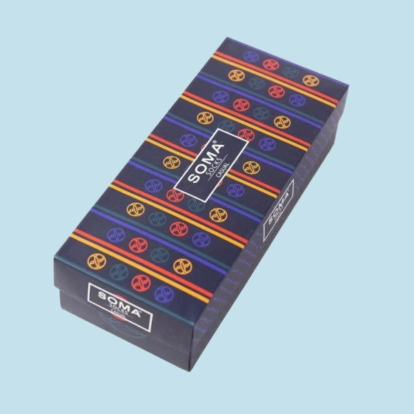 Soma Ανδρικές βαμβακερές Κάλτσες fashion με σχέδια casual απλά Σετ 4 τεμ σε υπέροχο κουτί συσκευασίας Δώρου 