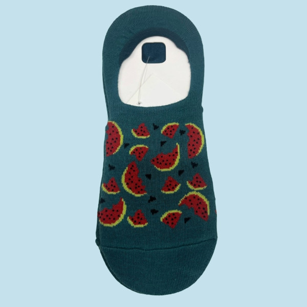 Ysabel Mora Ανδρικές βαμβακερές κάλτσες Ζουμπά fashion με σχέδιο καρπούζι πράσινες με κόκκινο σχέδιο 22911 41-46 Size