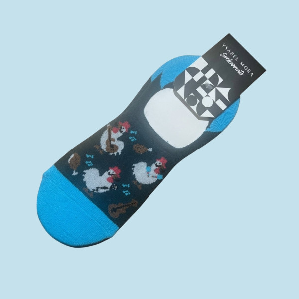 Ysabel Mora Ανδρικές βαμβακερές κάλτσες Invisible fashion Petrol πετρολ κότες 22914 41-46 Size