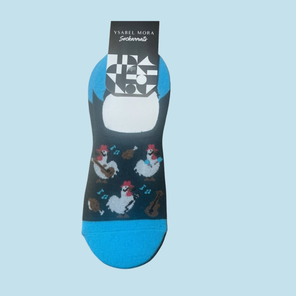 Ysabel Mora Ανδρικές βαμβακερές κάλτσες Invisible fashion Petrol πετρολ κότες 22914 41-46 Size