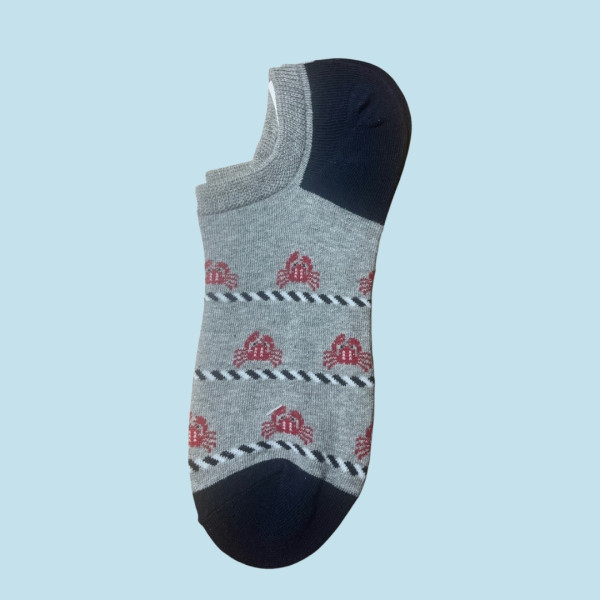 Ysabel Mora Ανδρικές βαμβακερές κάλτσες Invisible fashion Grey Γκρί Καβουράκια 22181 41-46 Size