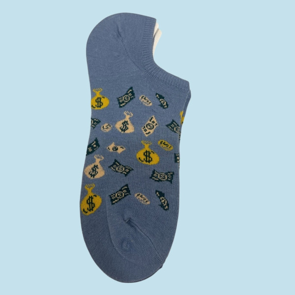 Ysabel Mora Ανδρικές βαμβακερές κάλτσες Invisible fashion μωβ με dollars 22905 41-46 Size