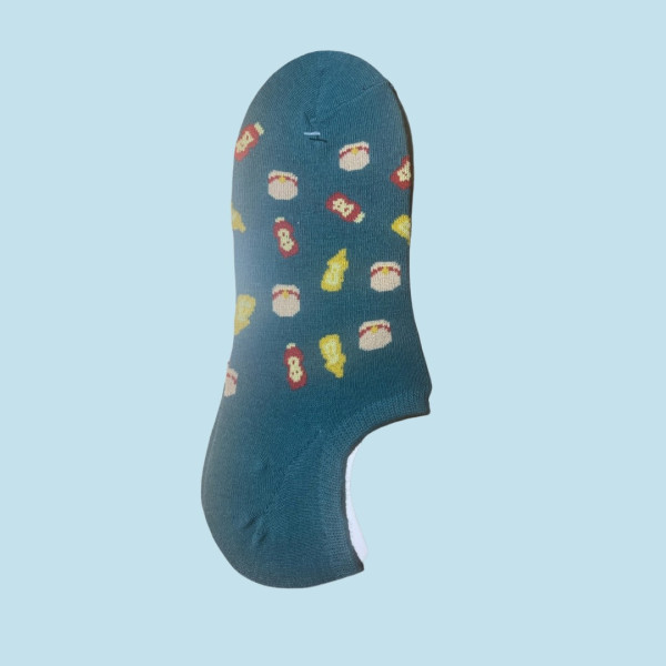Ysabel Mora Ανδρικές βαμβακερές κάλτσες Invisible fashion Petrol Πετρόλ hamburger 22913 41-46 Size