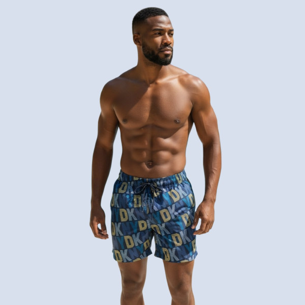 DKNY Ανδρικό Μαγιό κοντό σόρτς Μπλέ με Logo του Brand Men's Swimwear Summer Collection L5 6064 Cococay