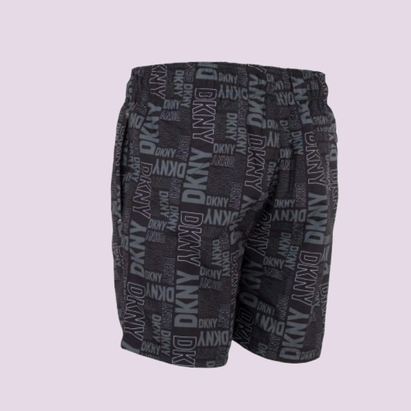 DKNY Ανδρικό Μαγιό Μεσαίο σόρτς Μαύρο με Logo του Brand  Summer Collection L5 6063 Cozumel
